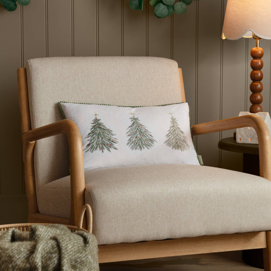 Twinkling Tree Trio Embroidered Cushion 30 x 50cm