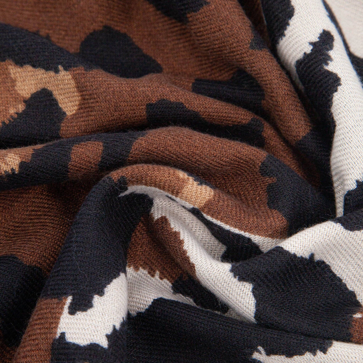 Leopard Print Lightweight Scarf in Brown: One Size
