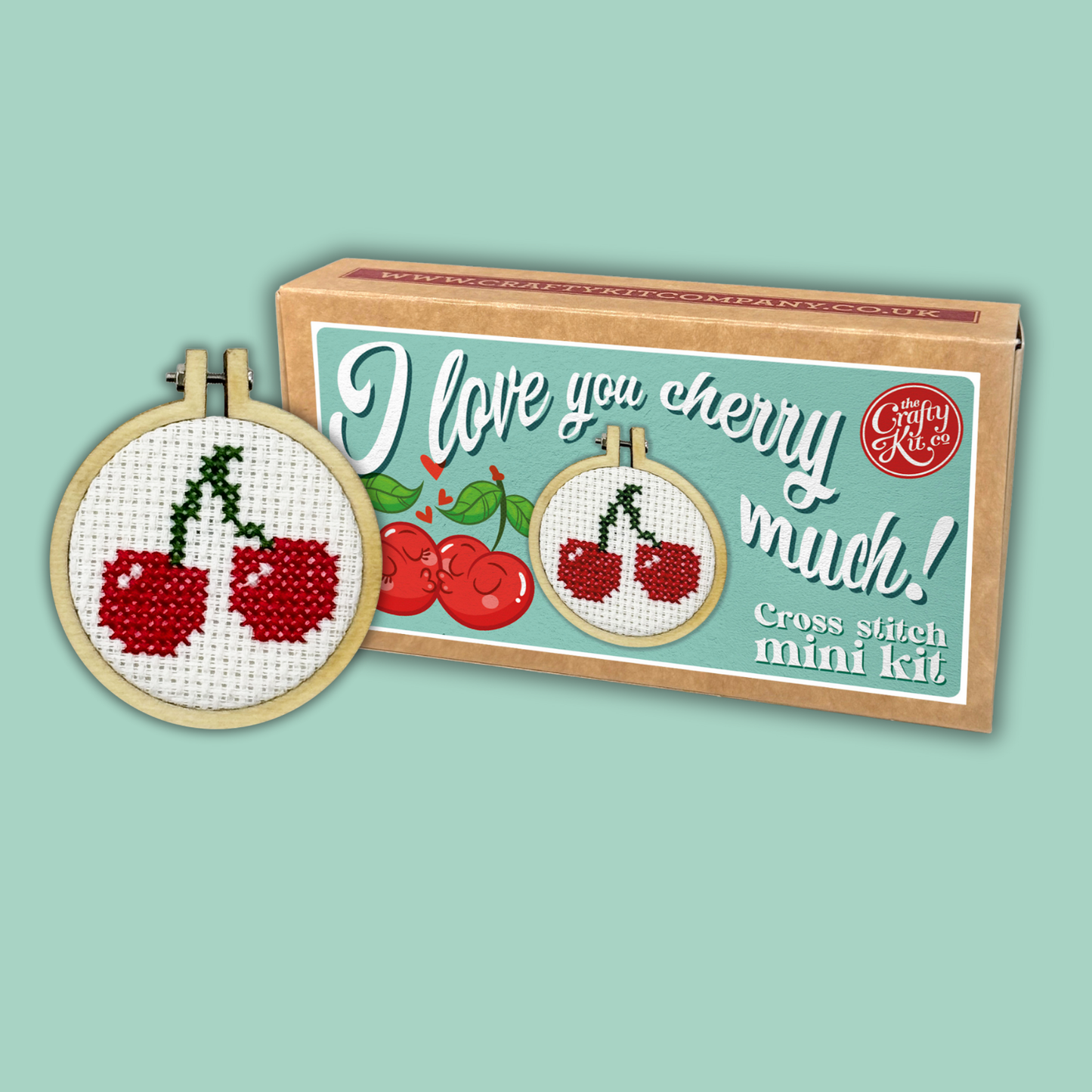 I Love You Cherry Much! Mini Matchbox Cross Stitch Kit