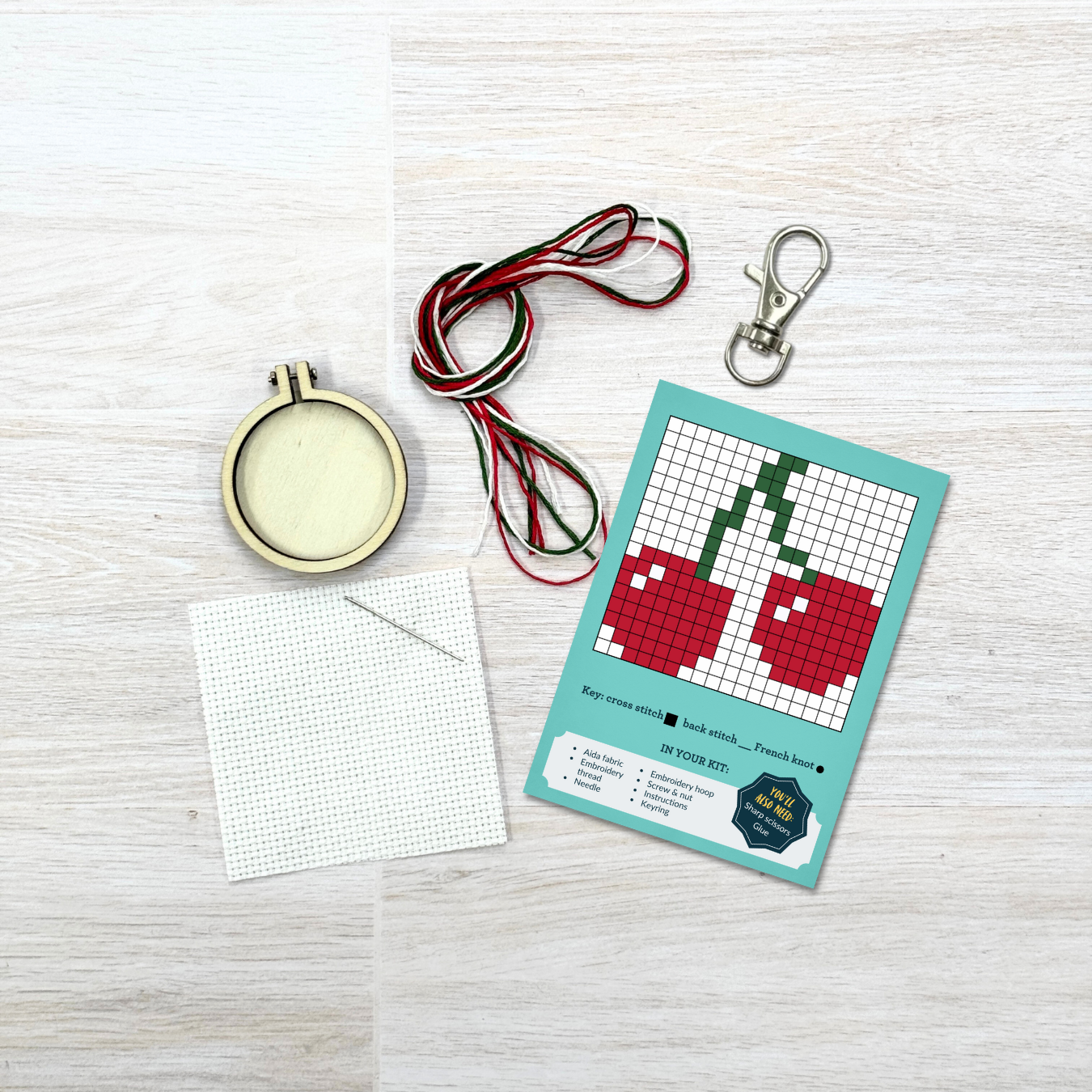 I Love You Cherry Much! Mini Matchbox Cross Stitch Kit