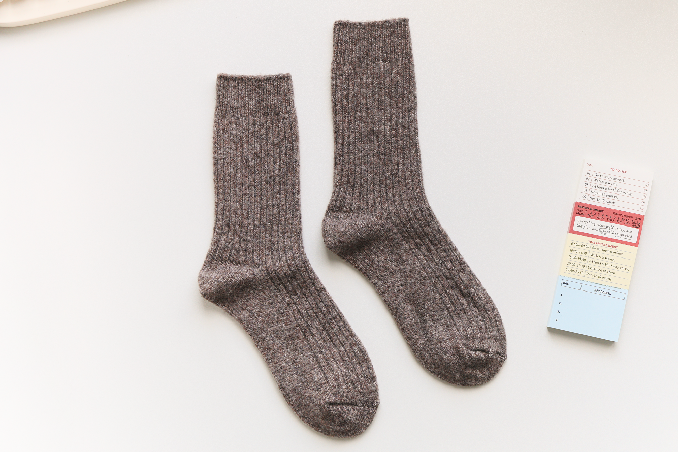 Warm Beige Cashmere & Wool Blend Socks