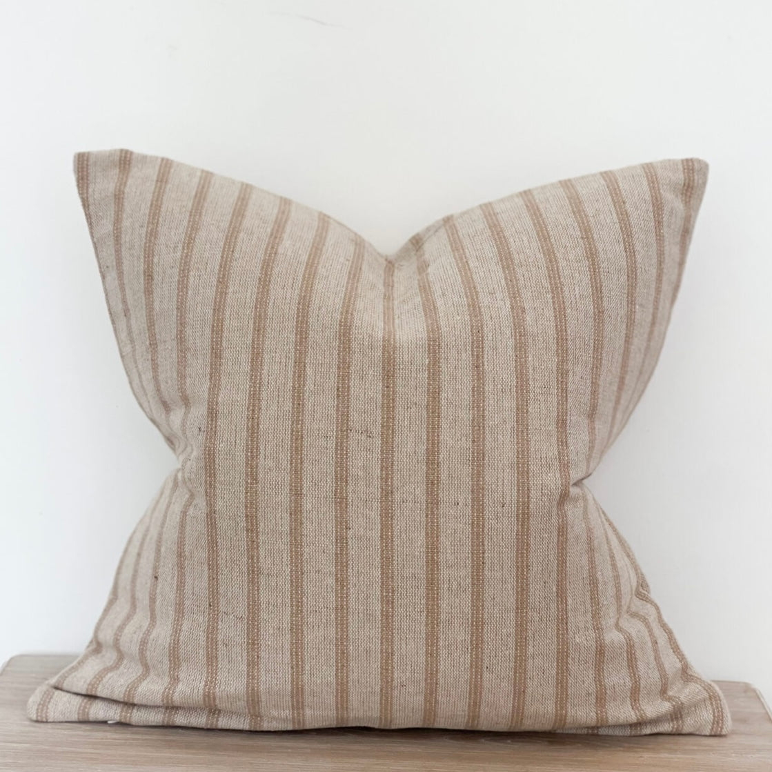 Flora Beige French Stripe Cushion