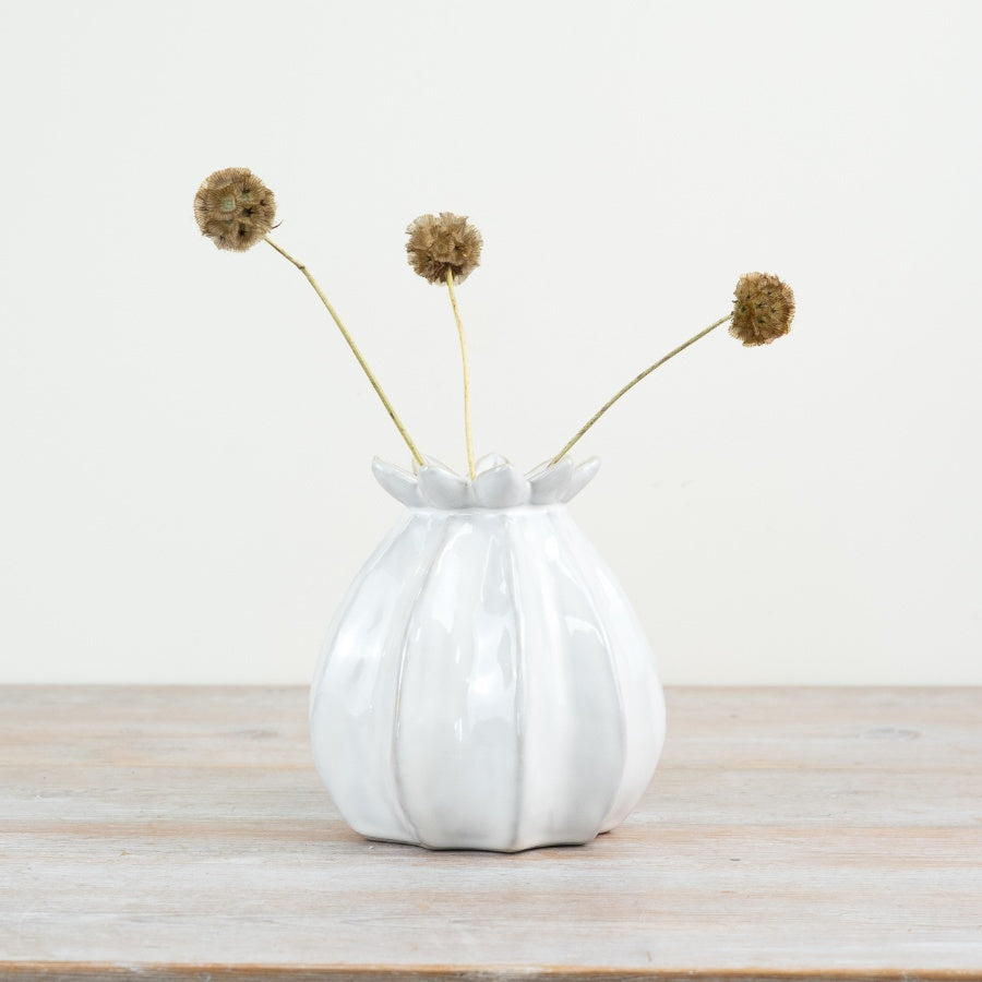 White Poppy Seed Vase - 2 sizes