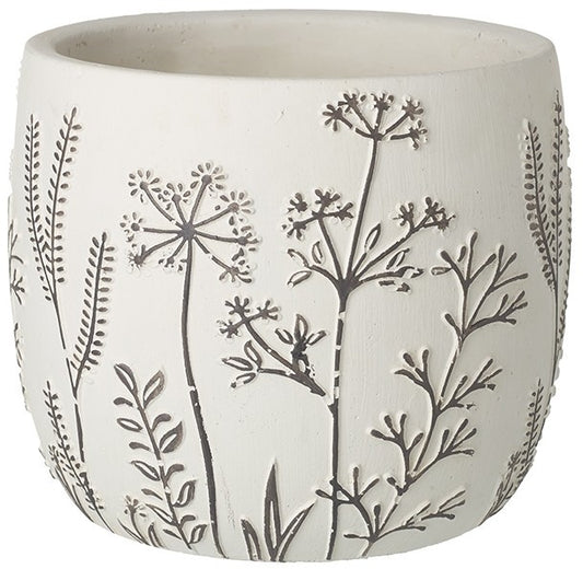 Black and White Floral Planter