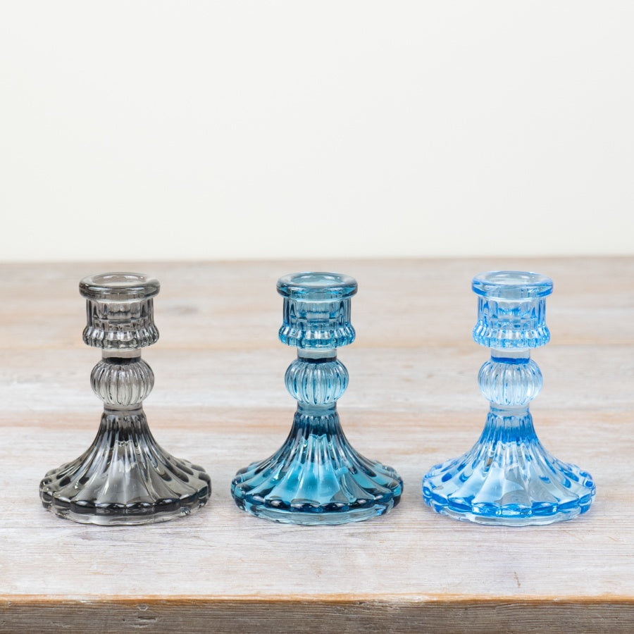 Glass Candle Holders - 3 colours