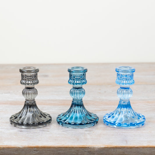 Glass Candle Holders - 3 colours