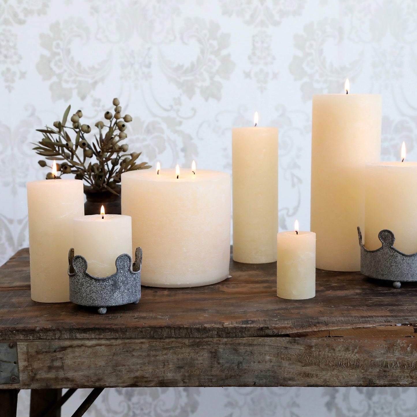 Cream Rustic Pillar Candle - 3 sizes available