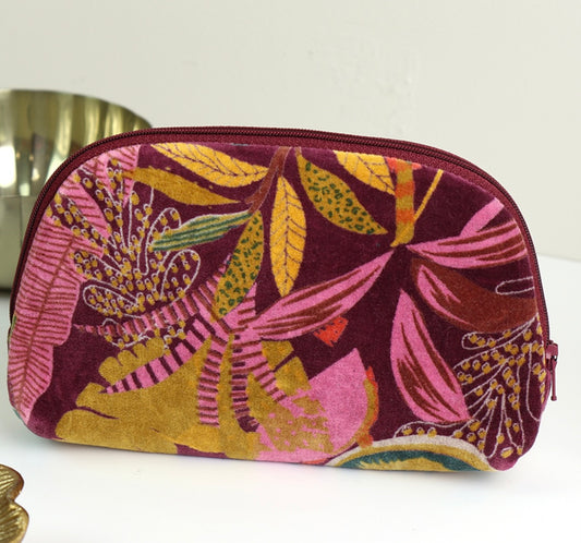 Rust and Red Botanical Make Up Bag
