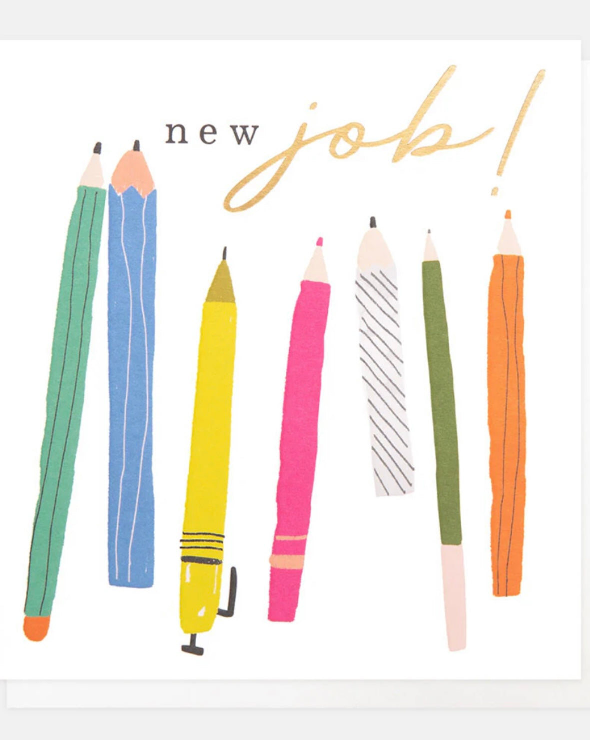 Colourful Pens & Pencils New Job Card