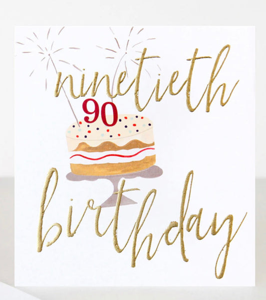 Cake 90th Birthday Card