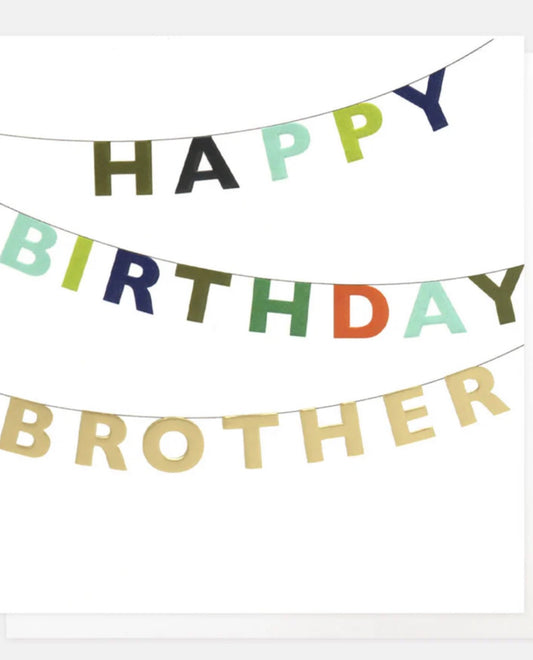 Colourful Bunting Happy Birthday Card For Brother