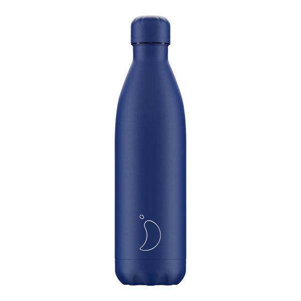 Chilly's Reusable Water Bottle 750ml, Matte All Blue