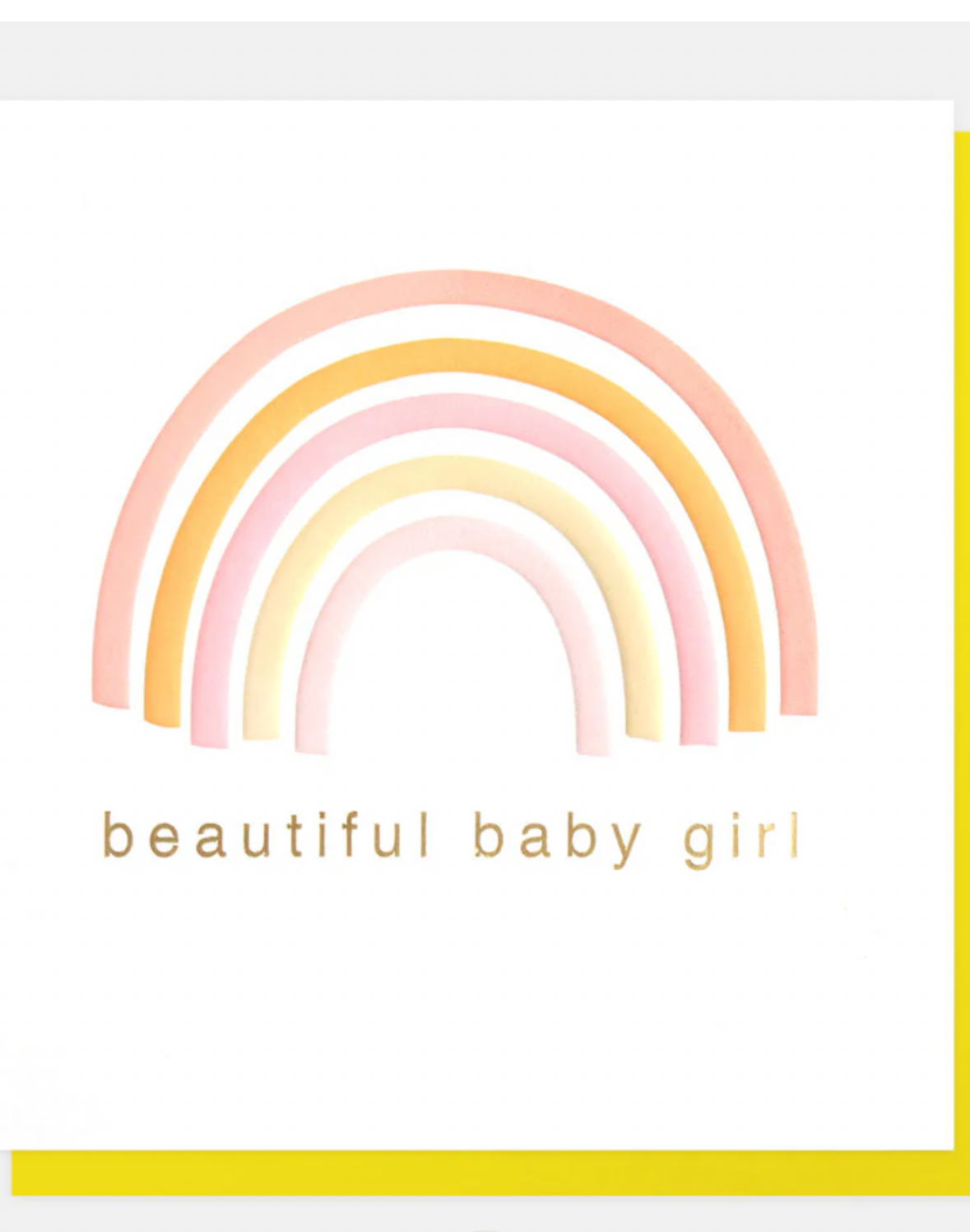 Beautiful Baby Girl Rainbow New Baby Card