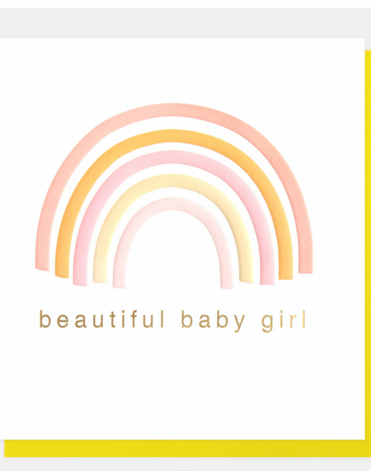Beautiful Baby Girl Rainbow New Baby Card