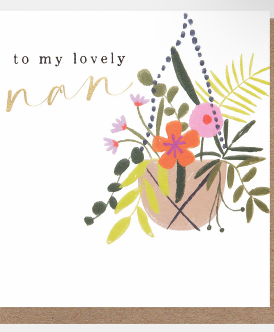 Hanging Basket Birthday Card For Nan