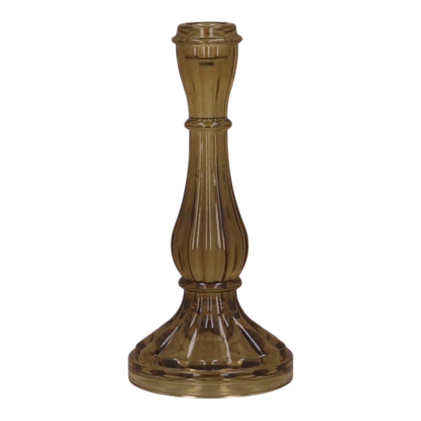 Hourglass Candlestick in Amber