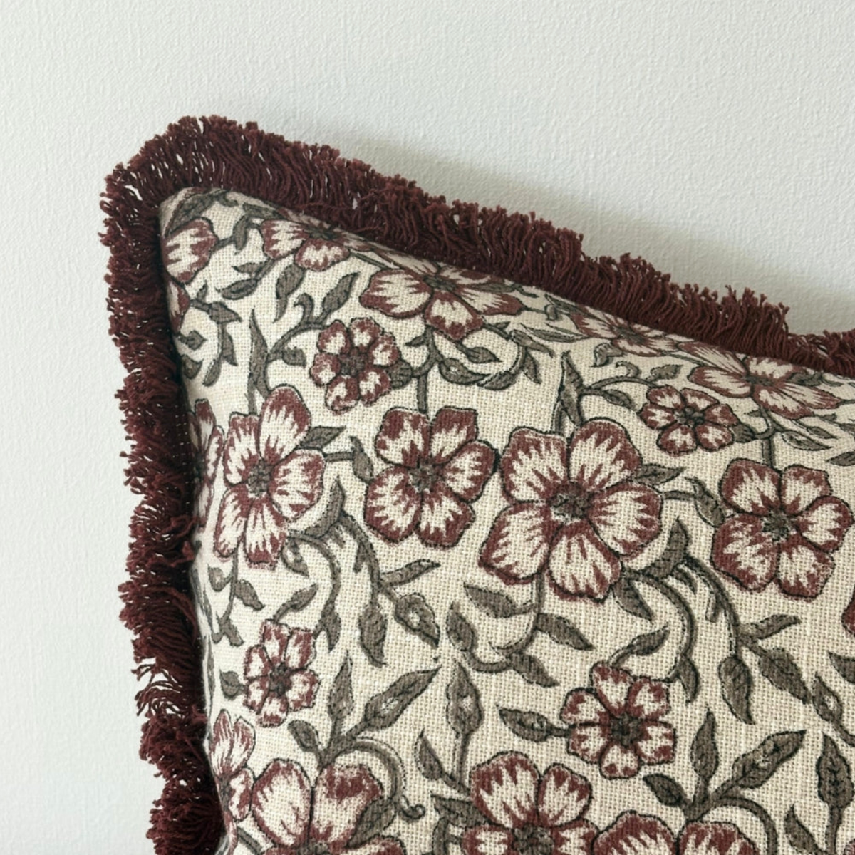 Sadie Burgundy Floral Cushion 50x30