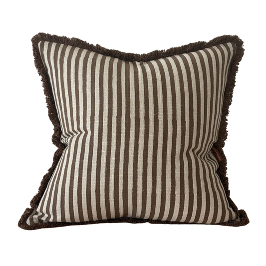 Sadie Brown Stripe Cushion 45x45cm