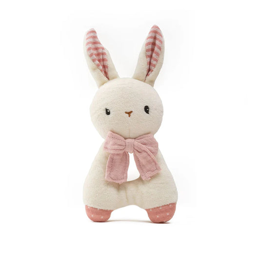 Pink Organic Cotton Rabbit Rattle