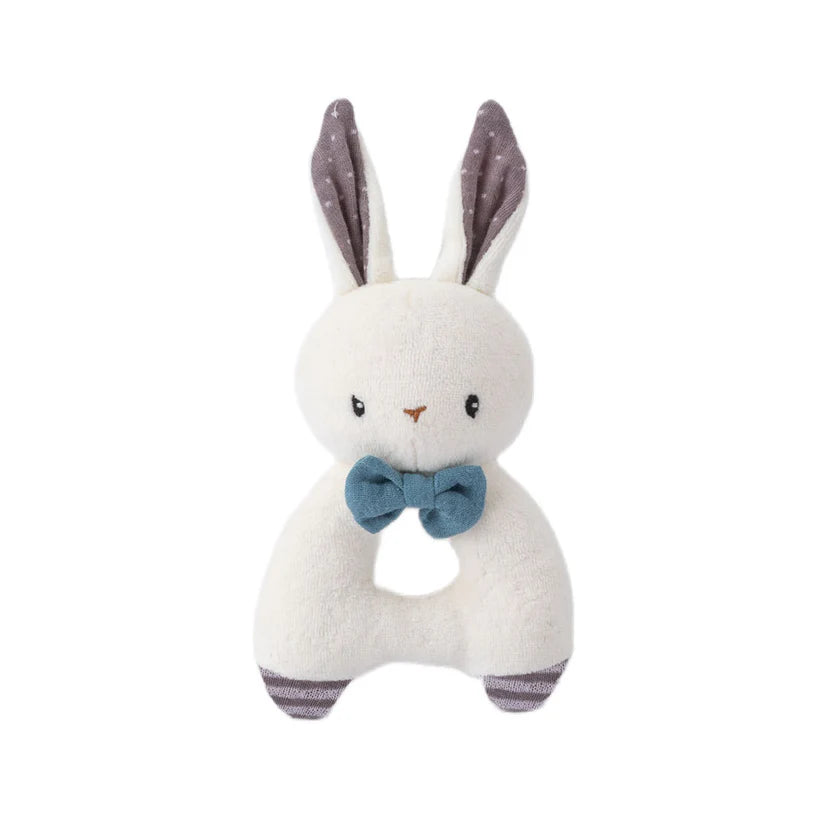 Blue Organic Cotton Rabbit Rattle