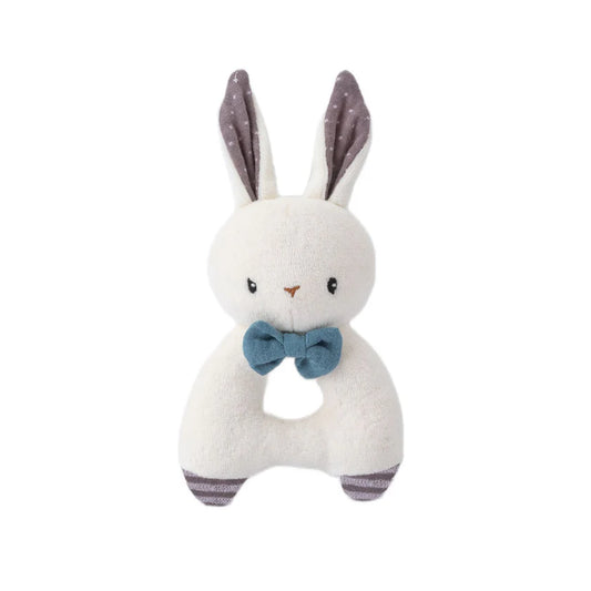 Blue Organic Cotton Rabbit Rattle