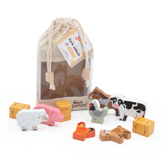 Bag of Wooden Farm Animals