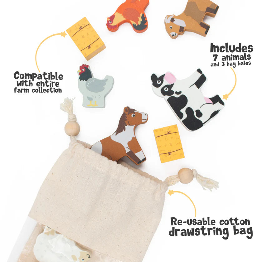 Bag of Wooden Farm Animals