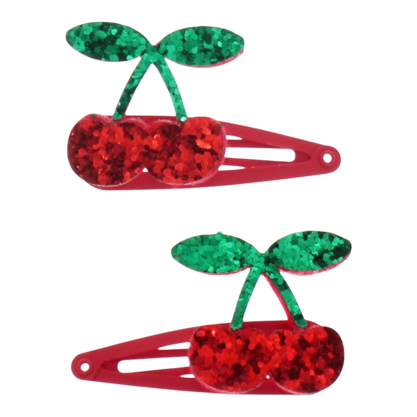 Cherry Glitter Hair Clips