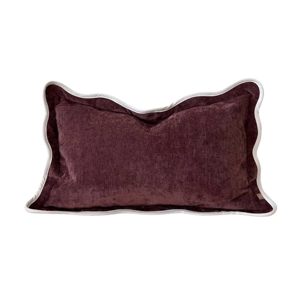 Chloe Plum Scalloped Edge Cushion 50x30
