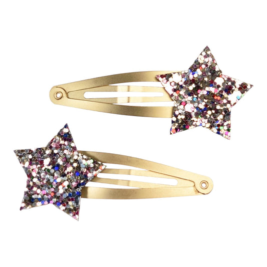 Glitter Star Hair Clips