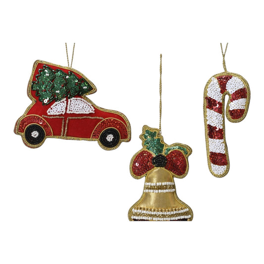 Festive Sequin Hangers - 3 designs