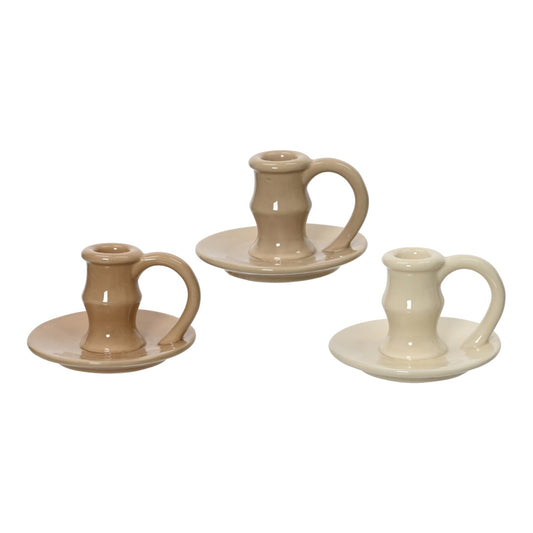 Natural Candlestick Holder - 3 colours