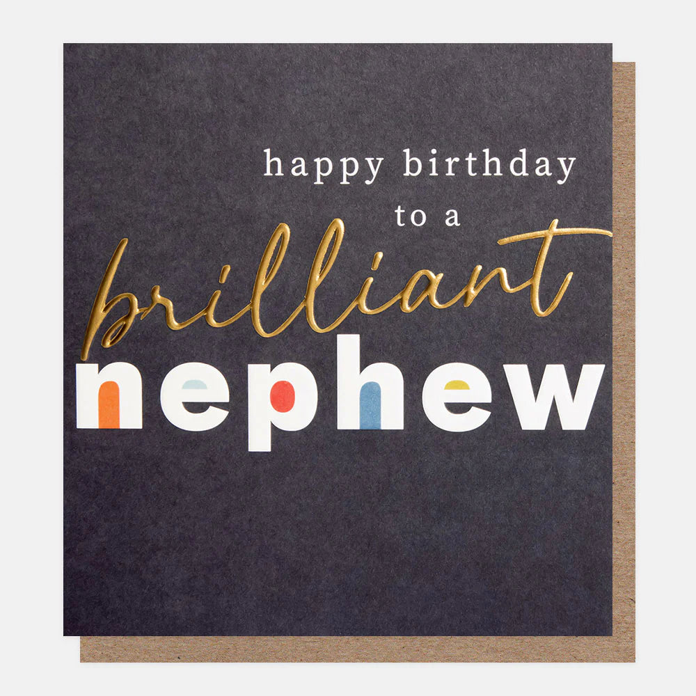 Bold Text Birthday Card For Nephew