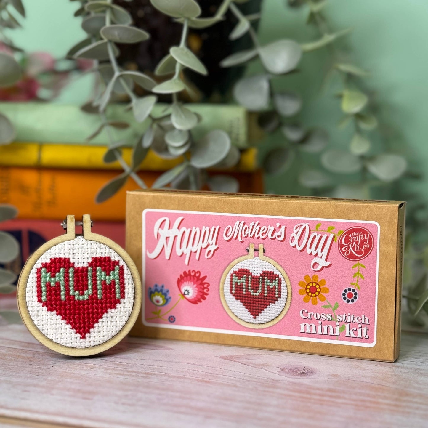 Happy Mother's Day (Heart) Mini Matchbox Cross Stitch Kit