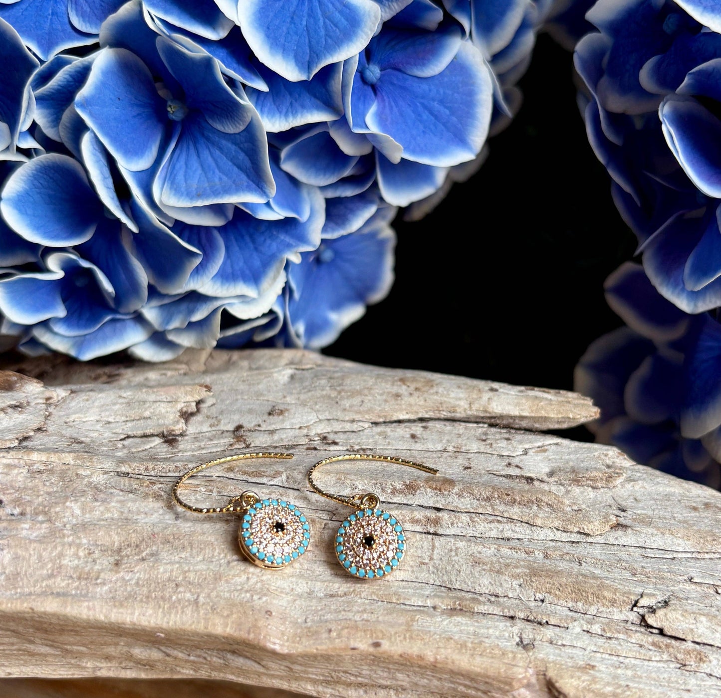 14ct Gold Plated Celestial Eye Drop Earrings OR76