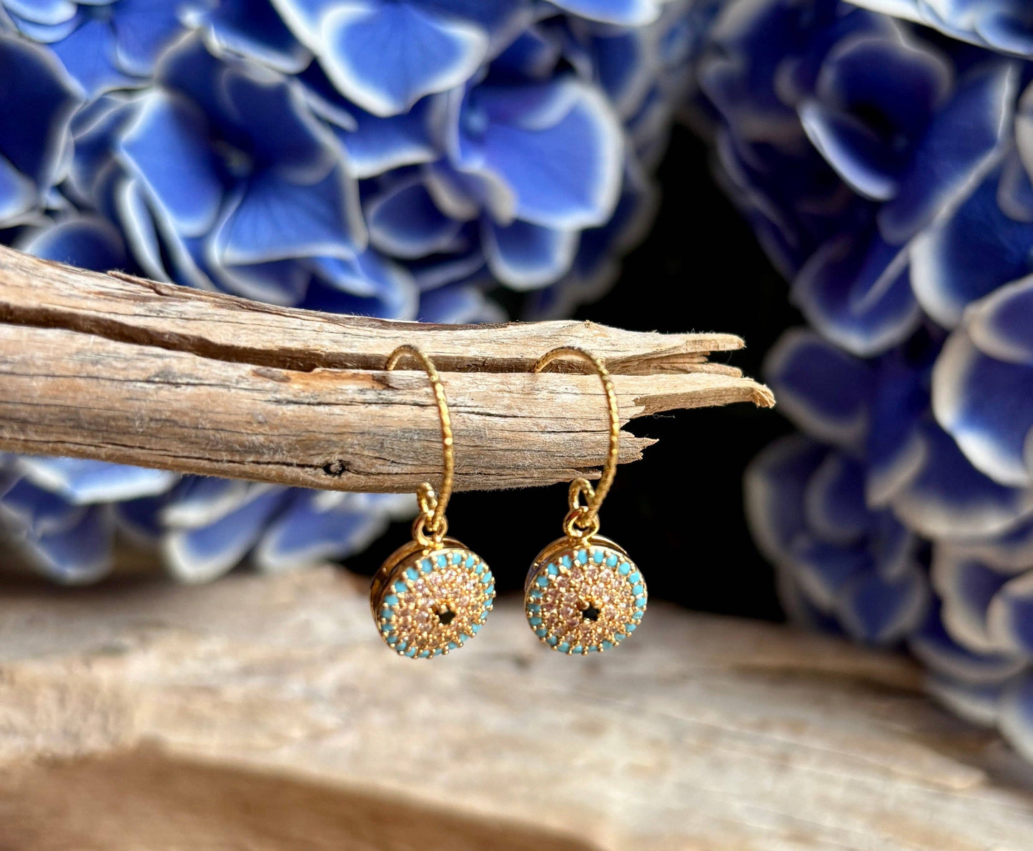 14ct Gold Plated Celestial Eye Drop Earrings OR76