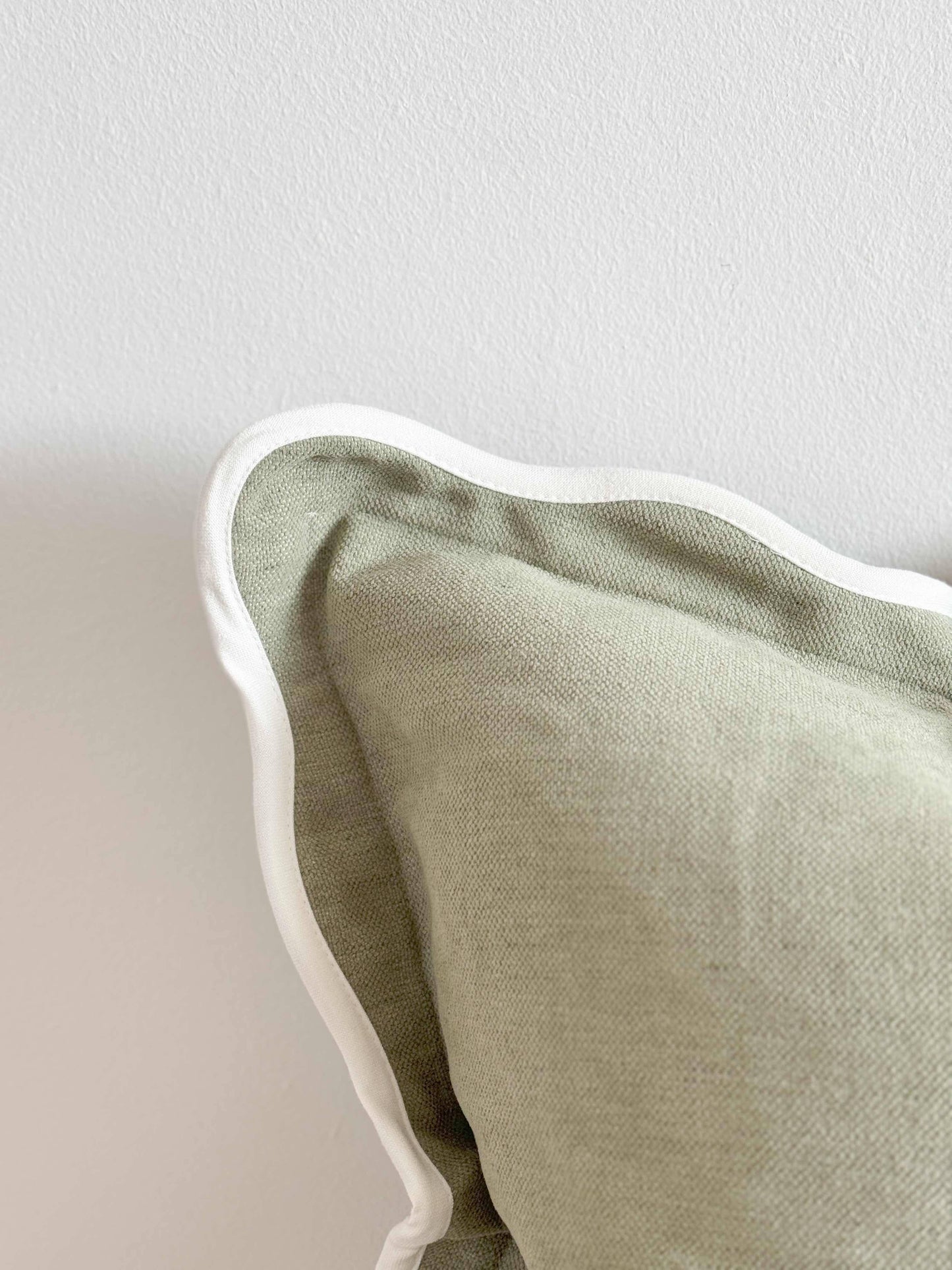 Chloe Sage Scalloped 45x45 - Linen Blend