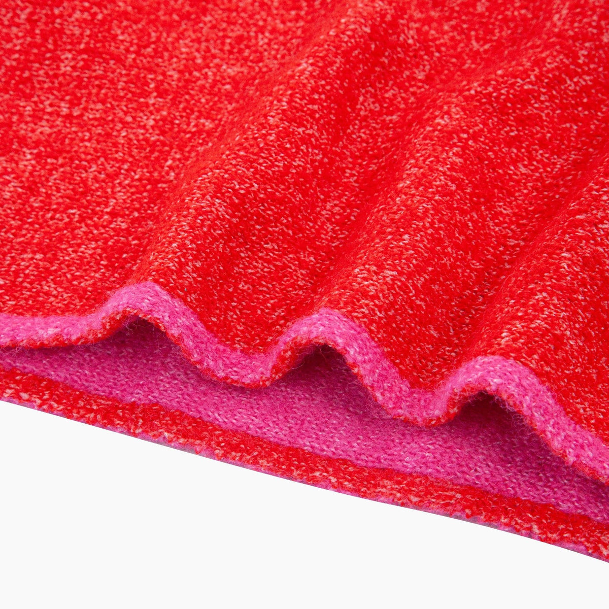 Contrast Trim Triangle Heavyweight Scarf in Red/Pink: One Size