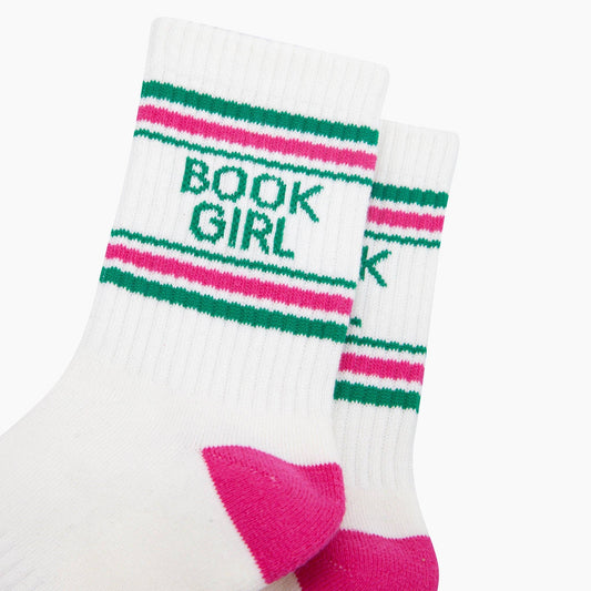 Book Girl Organic Cotton Sports Socks in Cream: UK 3-7 | EU 36-40 | US 5-9