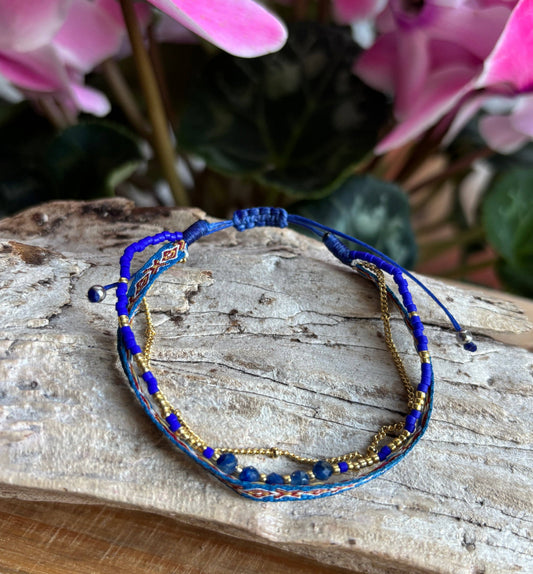 Miyuki Multi Strand Adjustable Bracelets - Blue OR81
