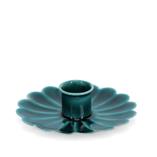 Enamel Flower Candle Holder - Blue