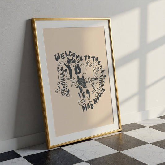 Welcome to the Mad House Funny Hallway Print: A4
