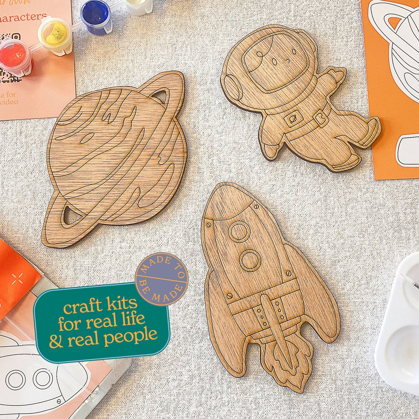 Paint Your Own Wooden Space Explorers Kit