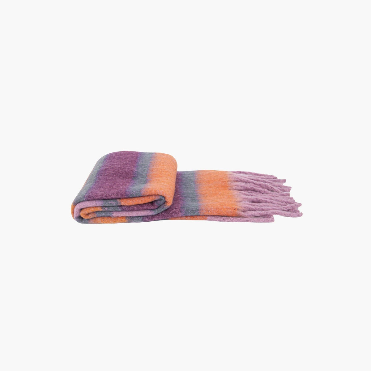 Blair Lilac/Orange Colour Block Stripe Heavyweight Scarf: One-size