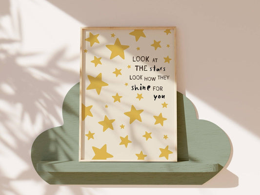Look At The Stars Nursery Print: A5