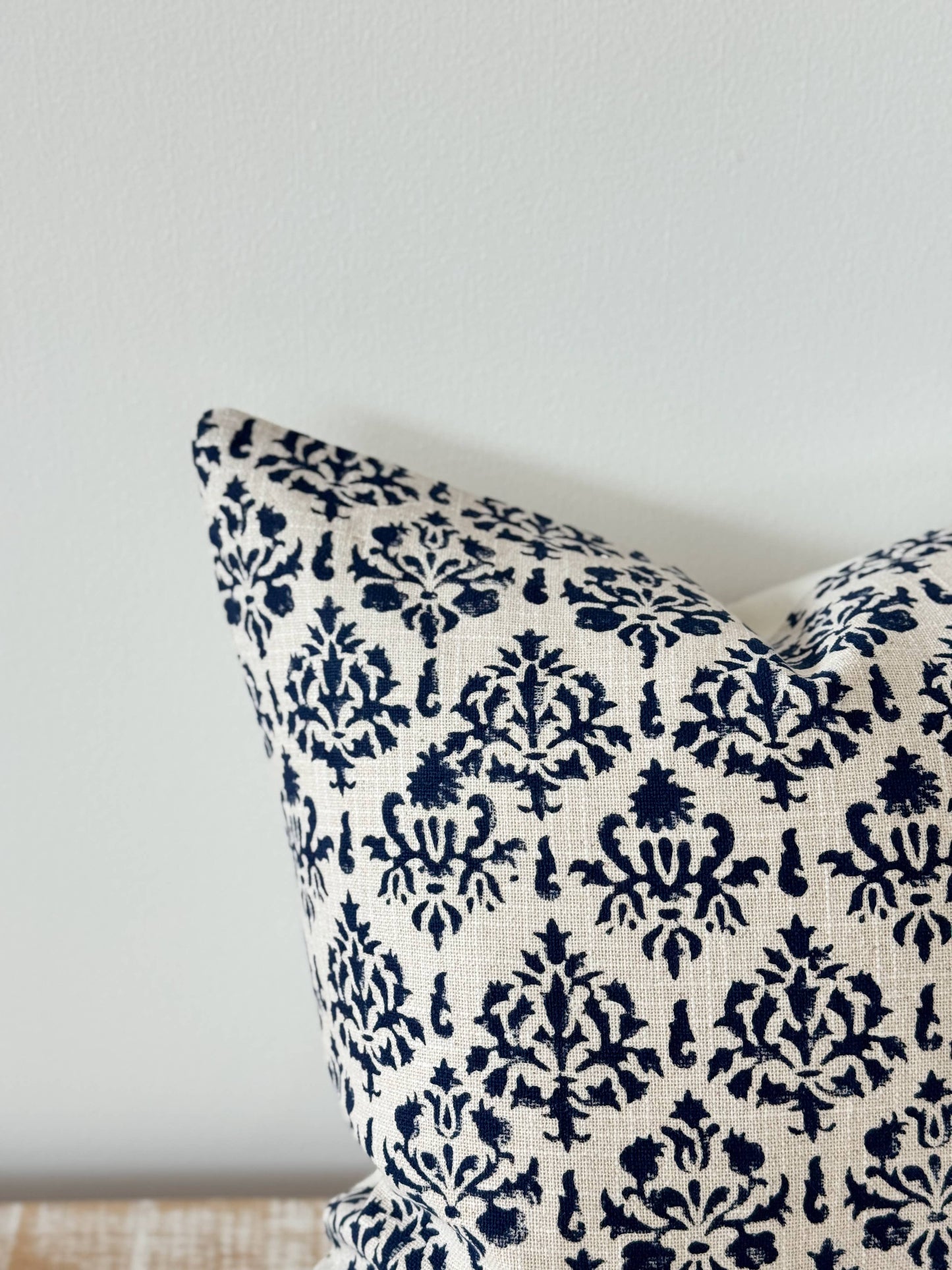 Iris Navy Print Cushion 45 x 45 - 100% Cotton