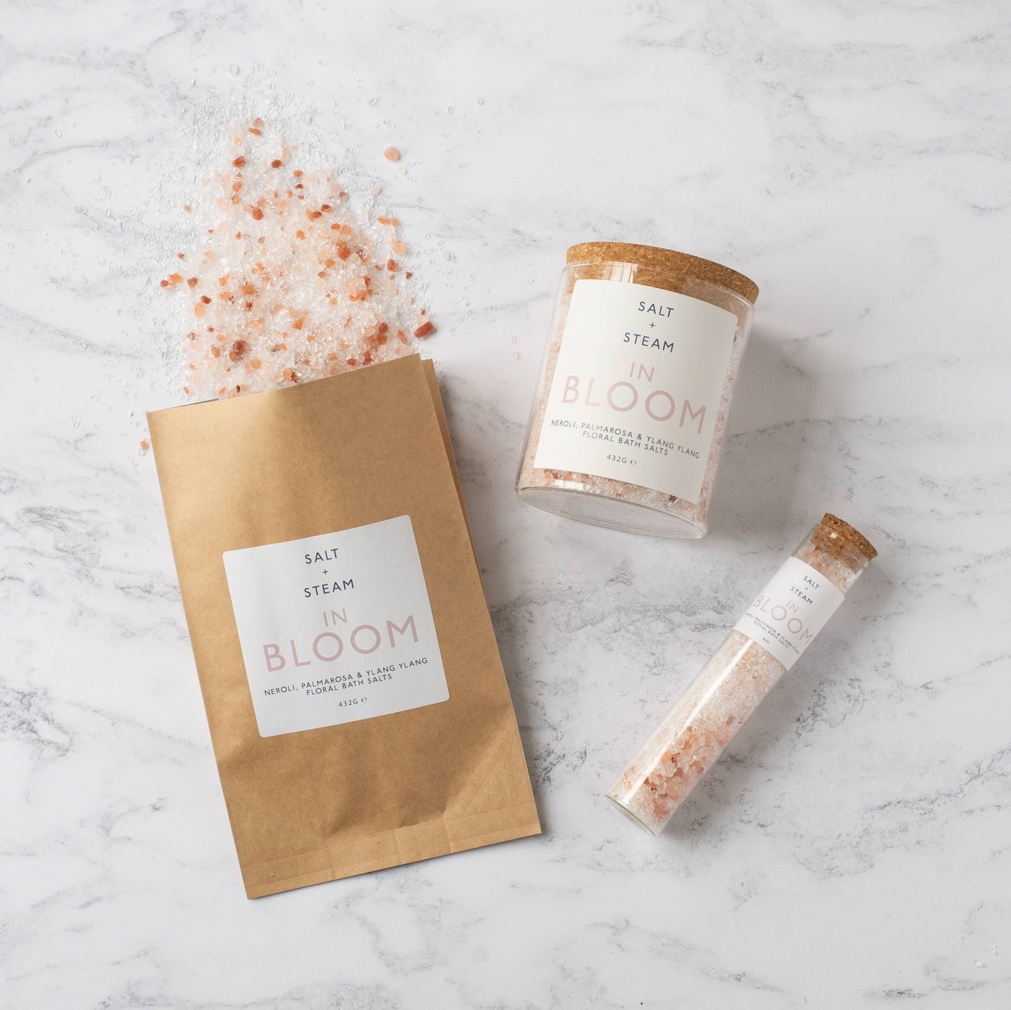 In Bloom - Rose, Neroli & Palmarosa Bath Salts 432g Jar