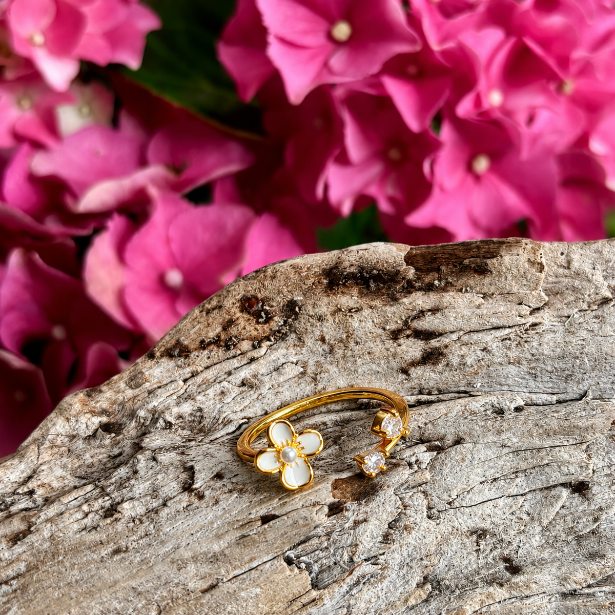 14ct Gold Plated Golden Bloom Open Ring OR101
