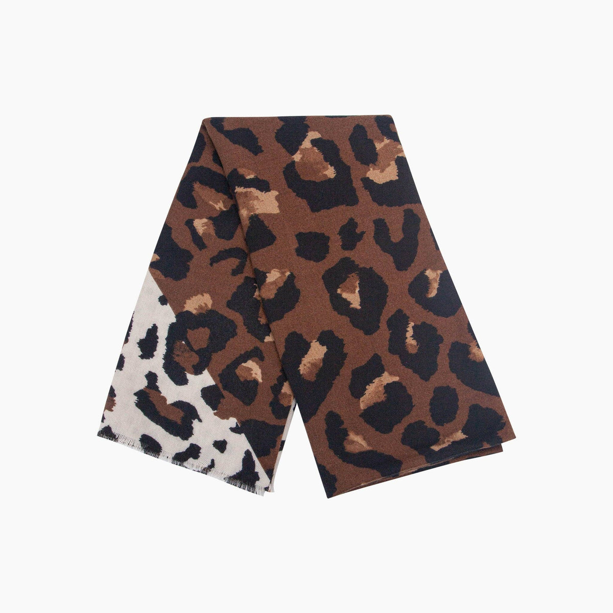 Leopard Print Lightweight Scarf in Brown: One Size