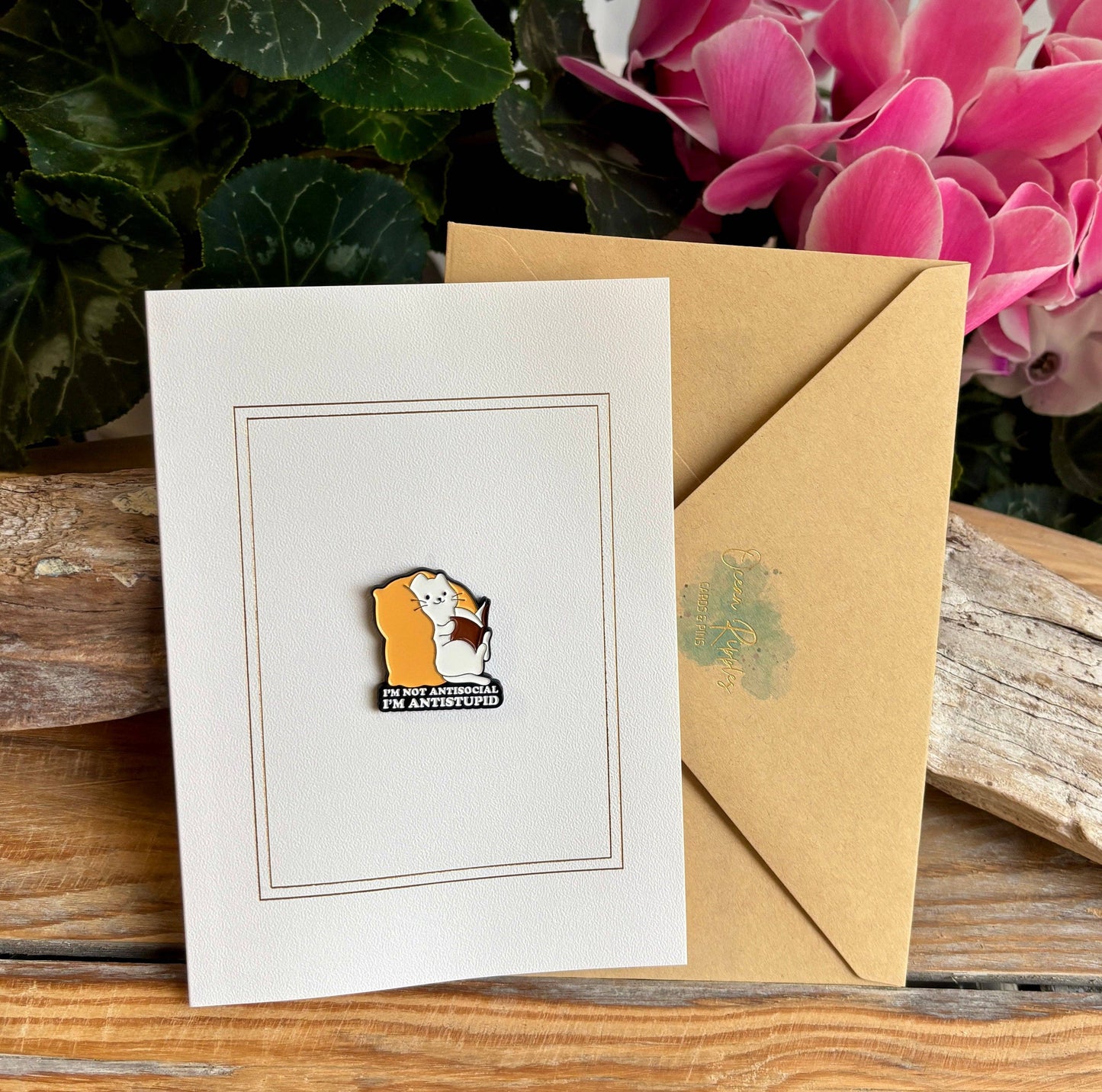I'm Not Antisocial... Pin Badge Card